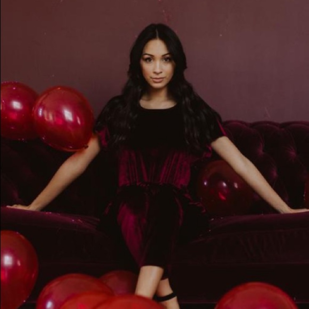 Burgundy Velvet Bianca Jumpsuit